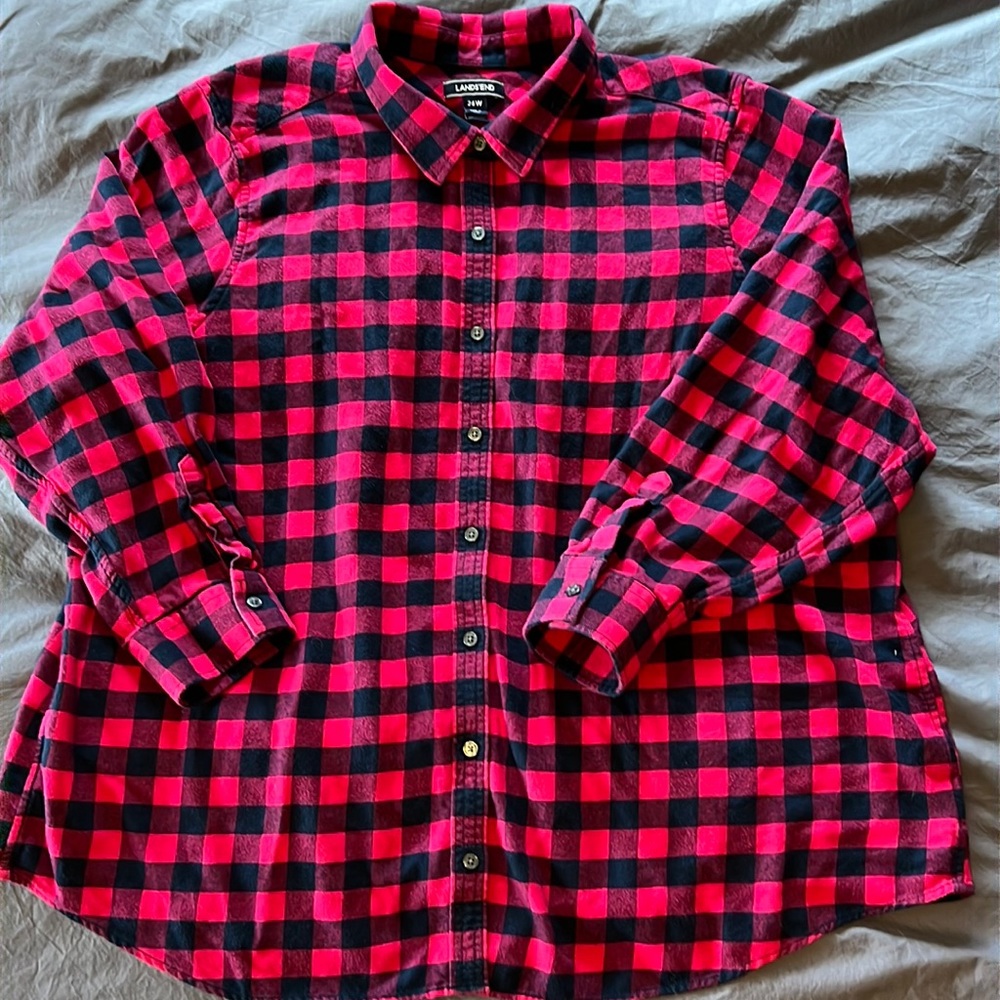 Plus Size Lands End Flannel Shirt